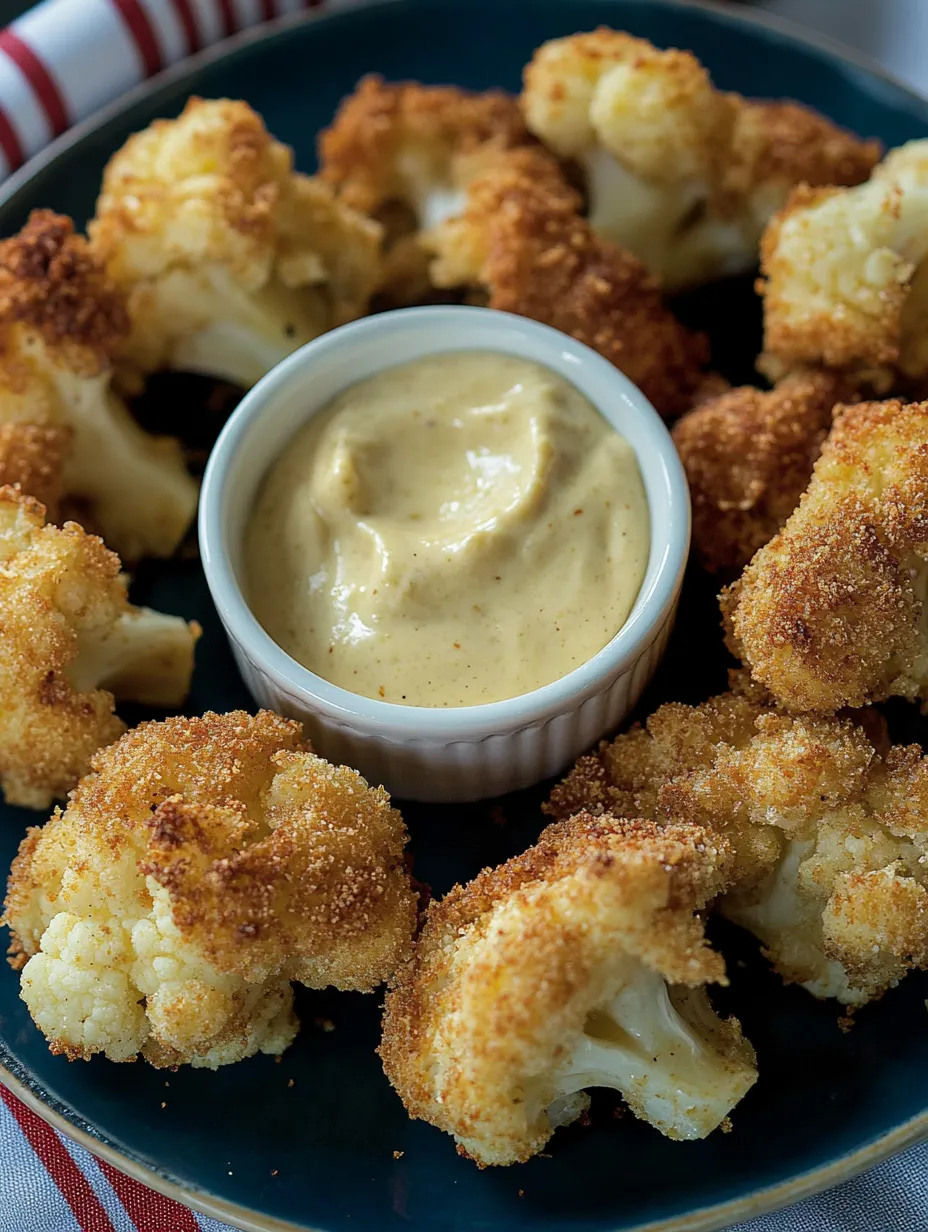 Crispy oven-baked cauliflower with creamy curry sauce