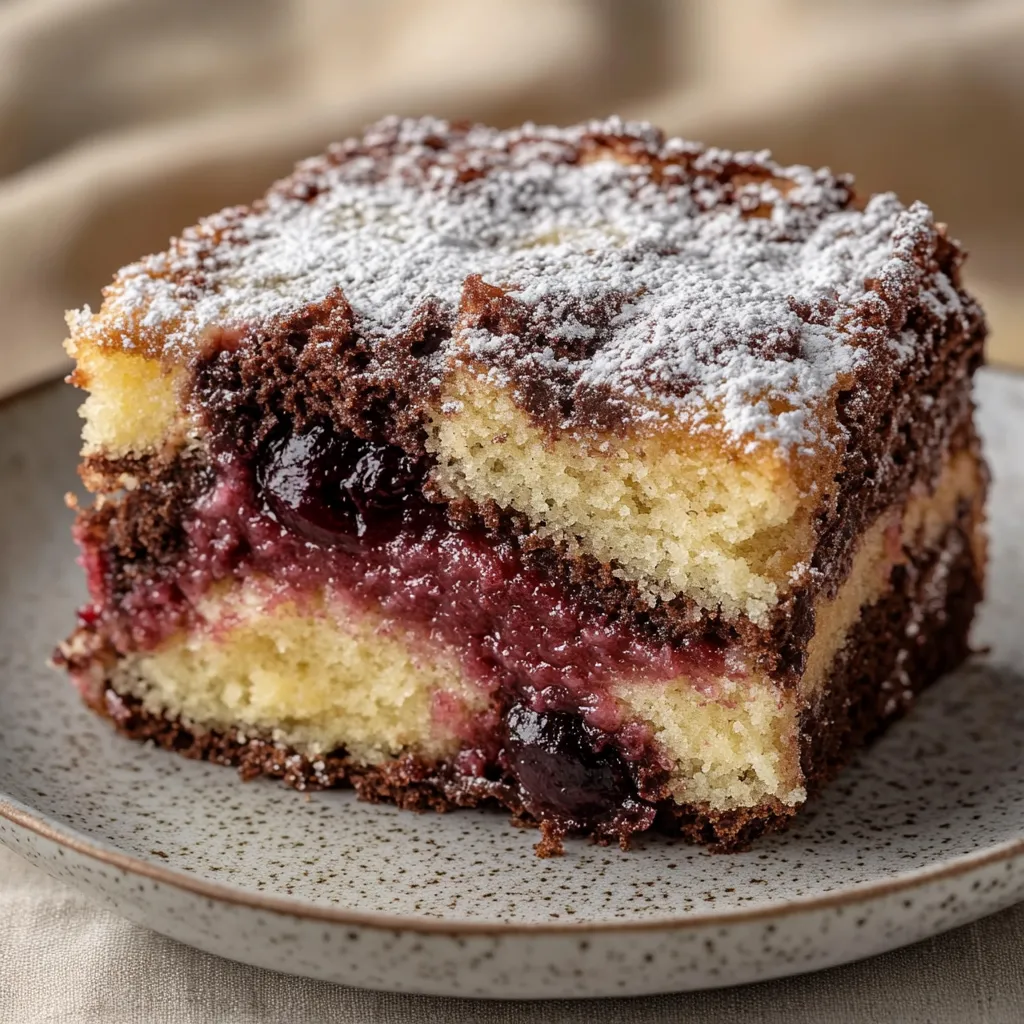 Soft marble cake with cherries – delicious and easy