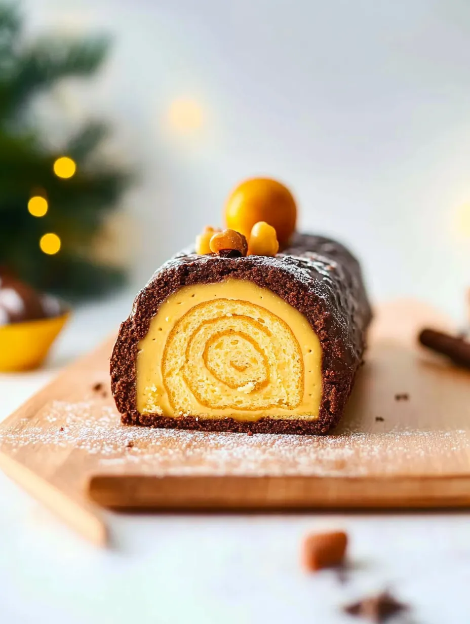 Mango-chocolate log