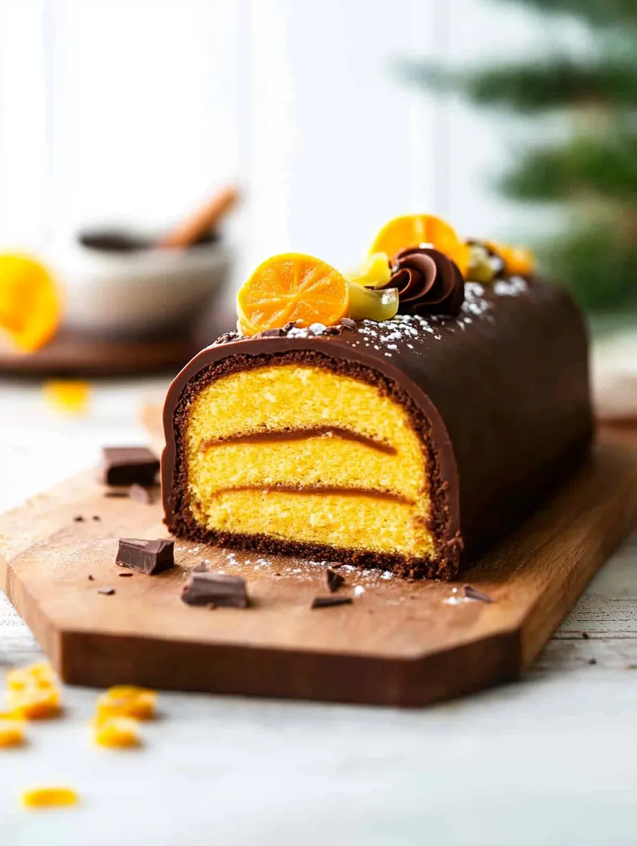 Mango-chocolate log, a delight