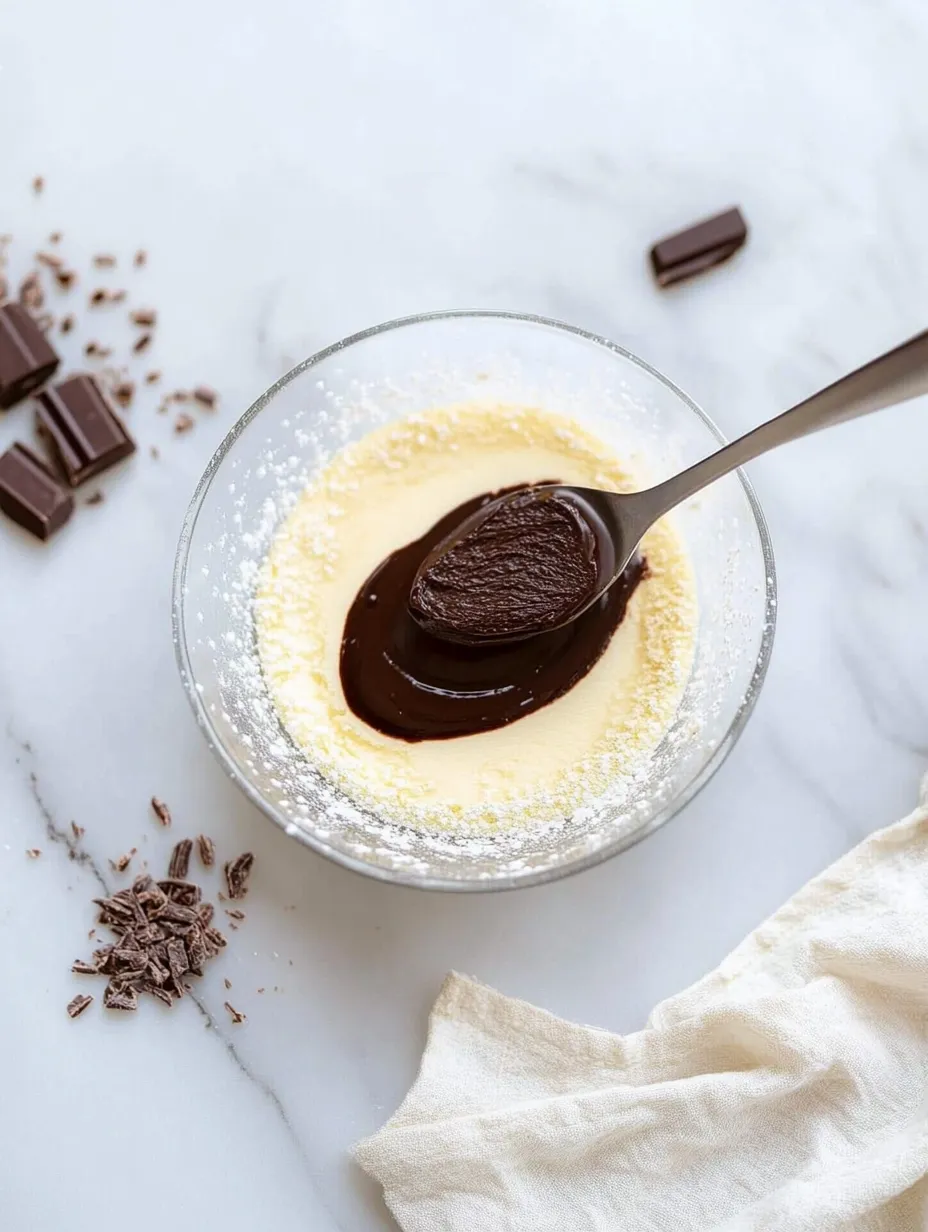 Making chocolate lava cake batter