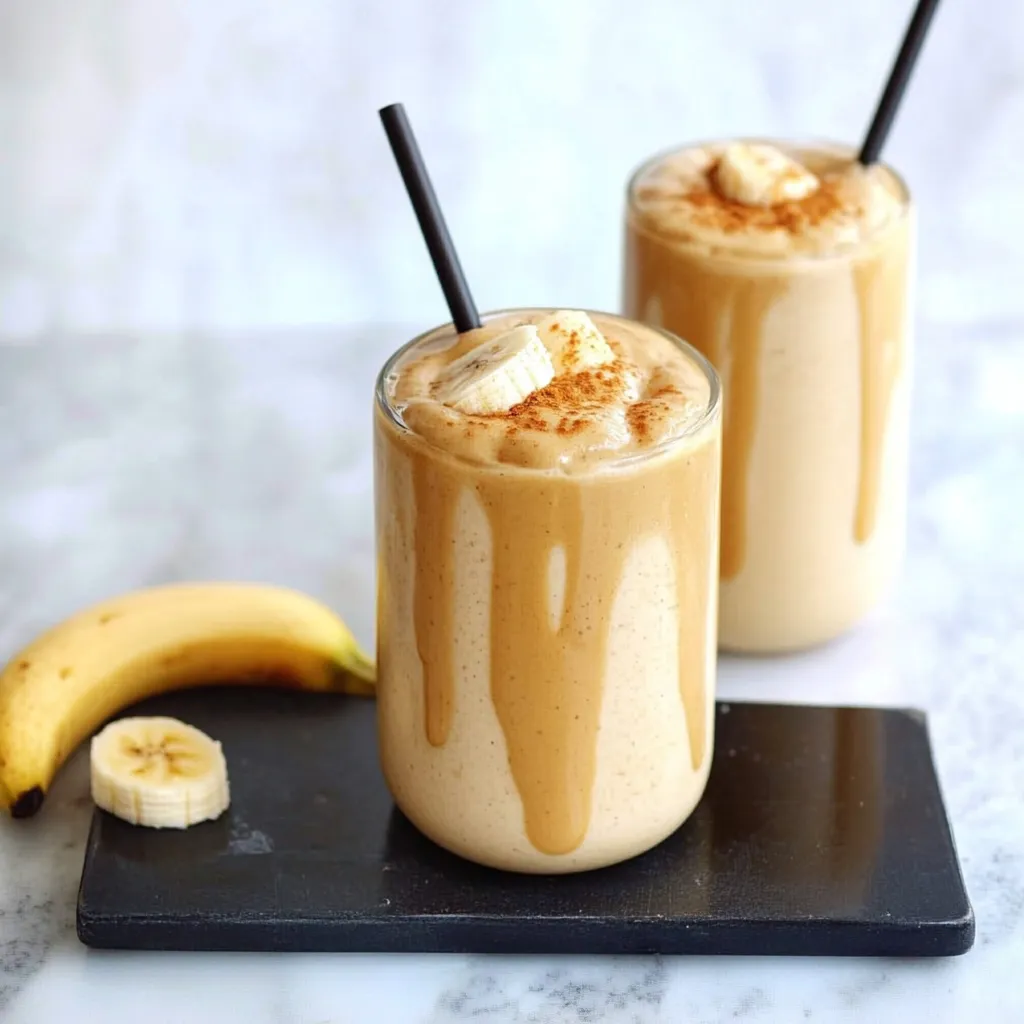 Creamy banana peanut butter smoothie