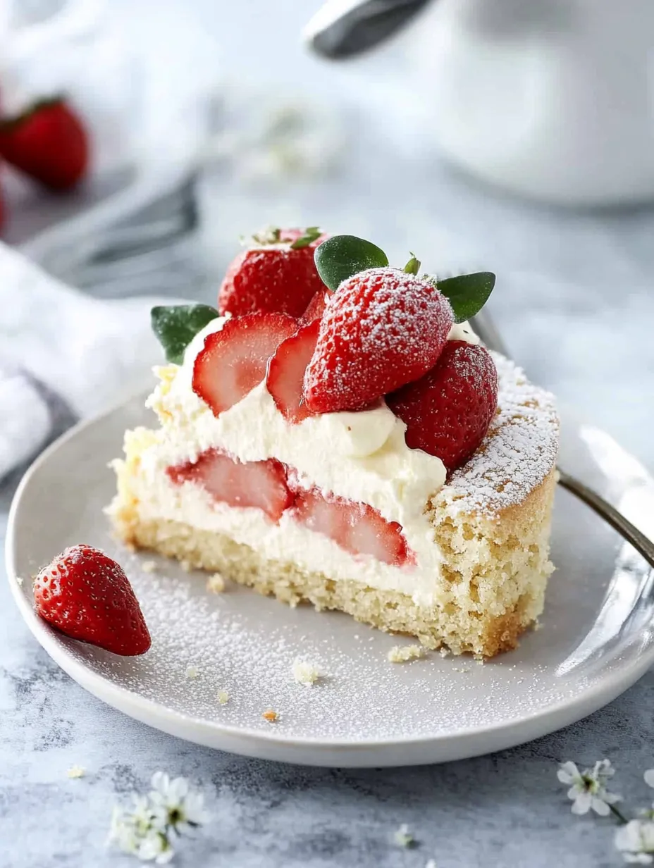 Homemade strawberry cake, easy recipe
