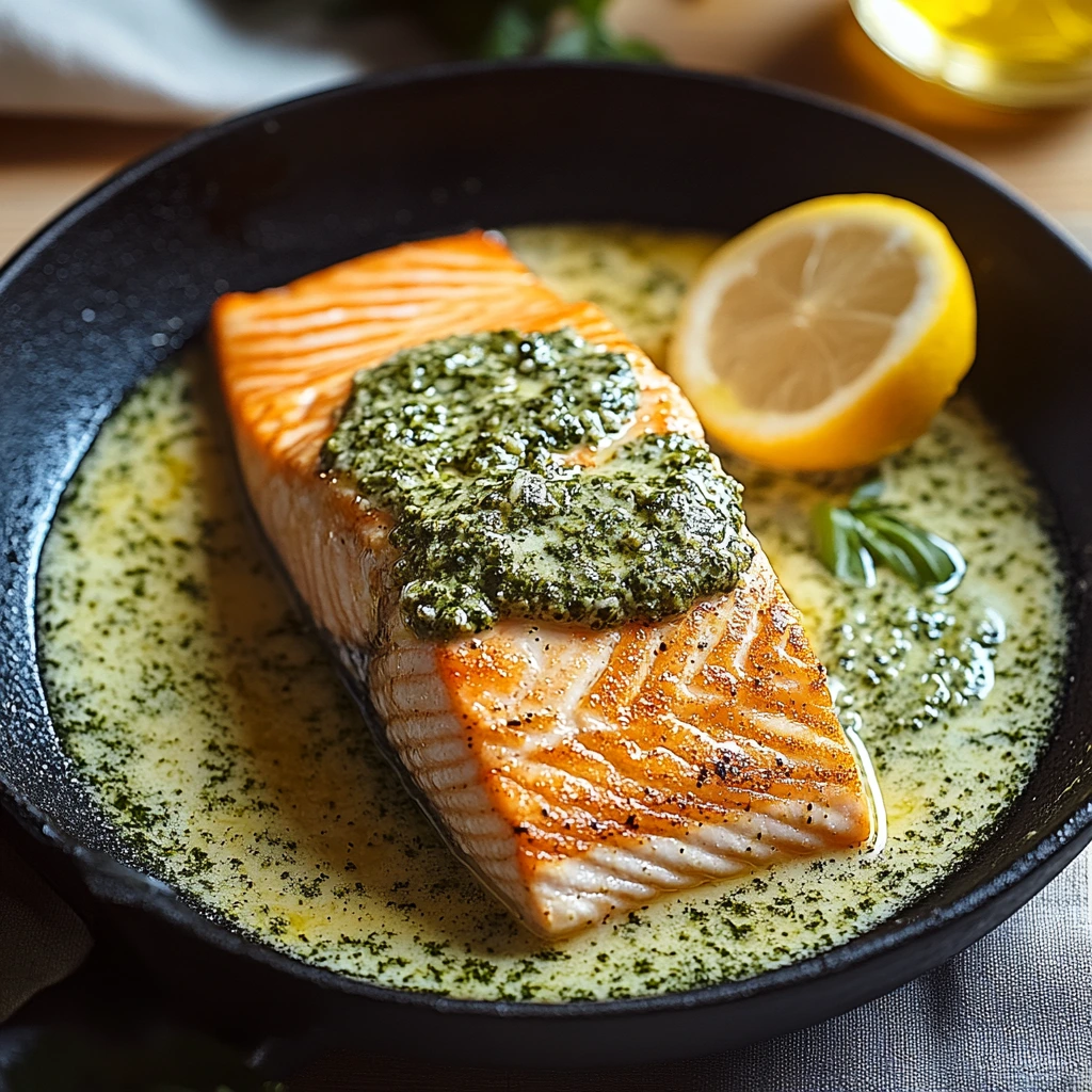 Salmon Pesto Cream, homemade