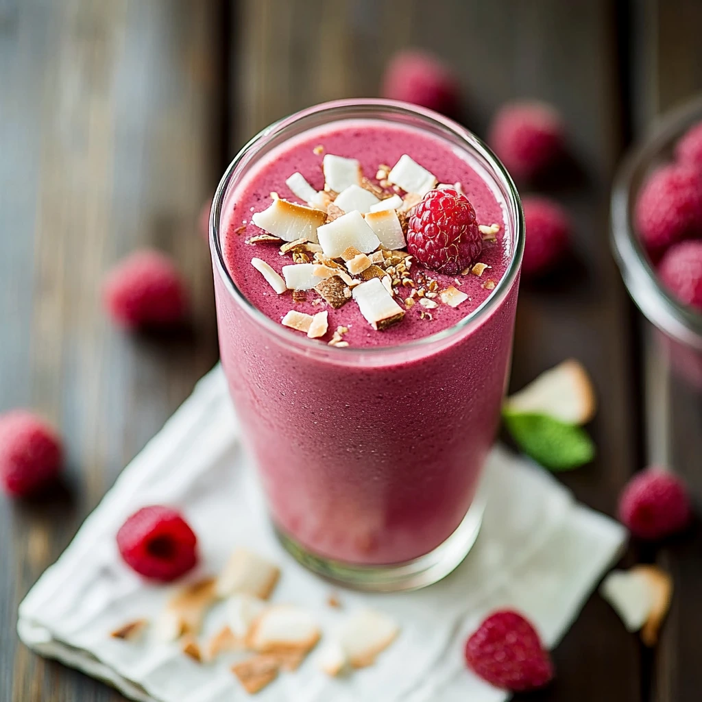 Raspberry and coconut smoothie
