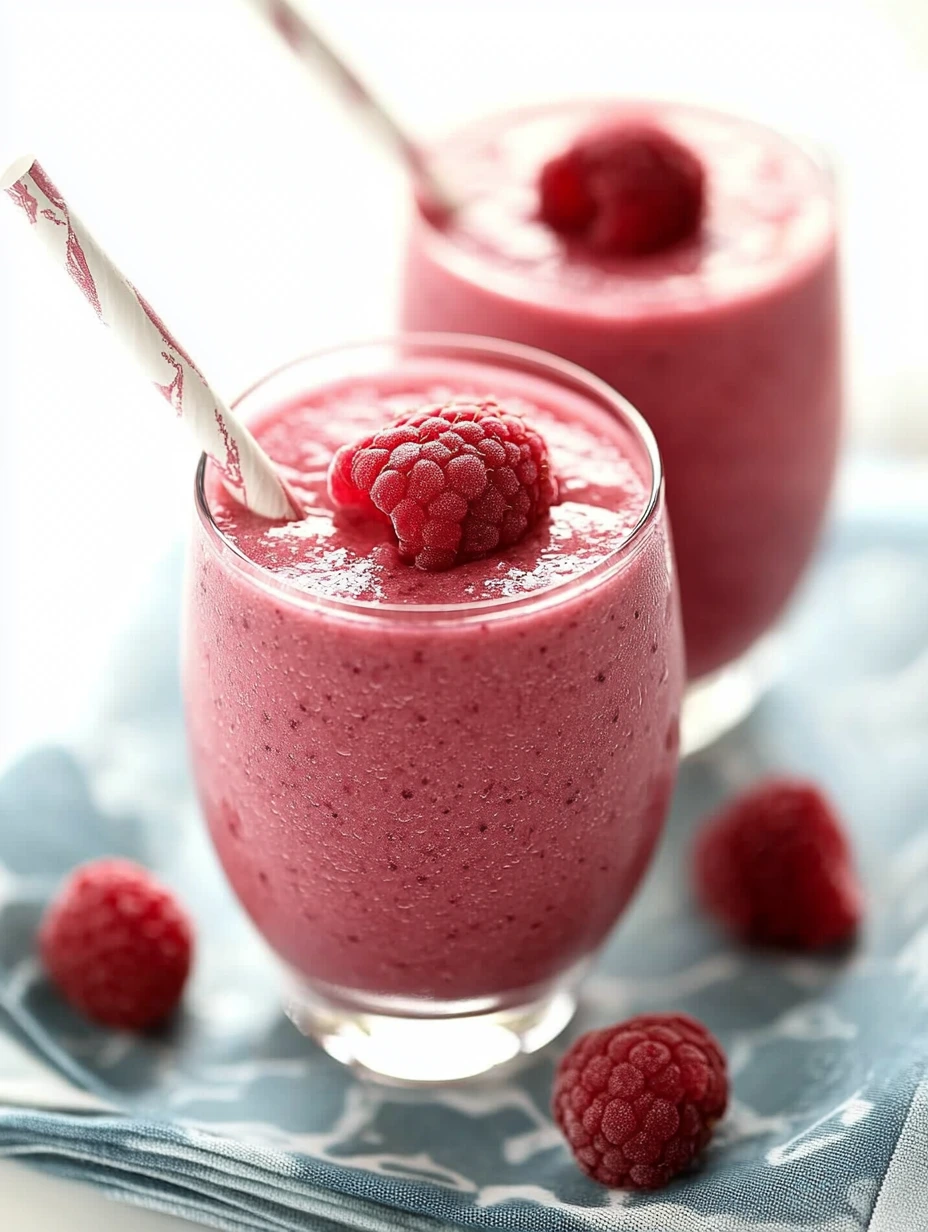 Creamy raspberry coconut smoothie