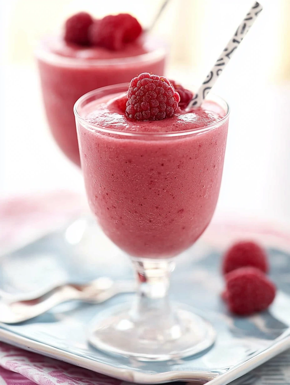 Smooth raspberry and coconut smoothie