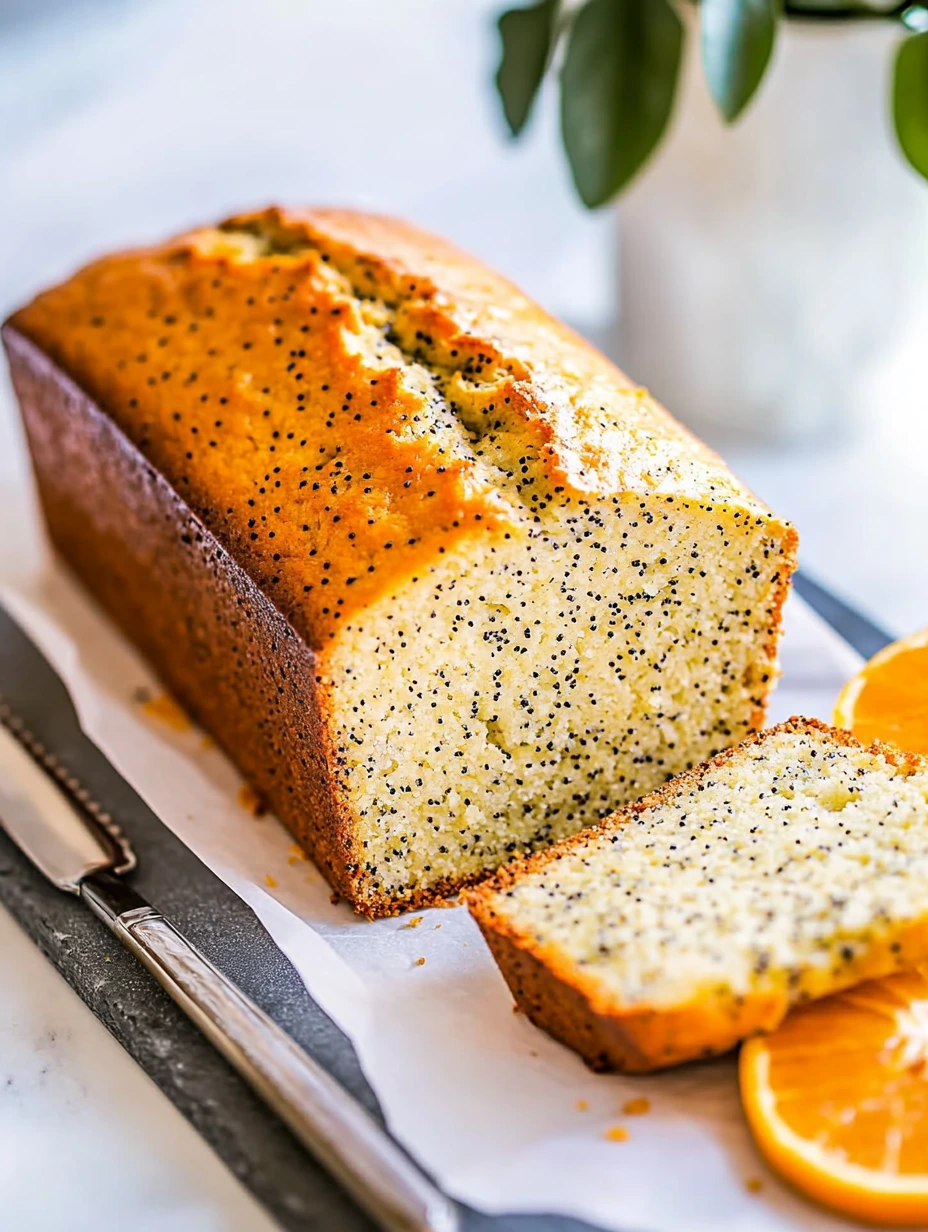 Soft yogurt and poppy seed loaf