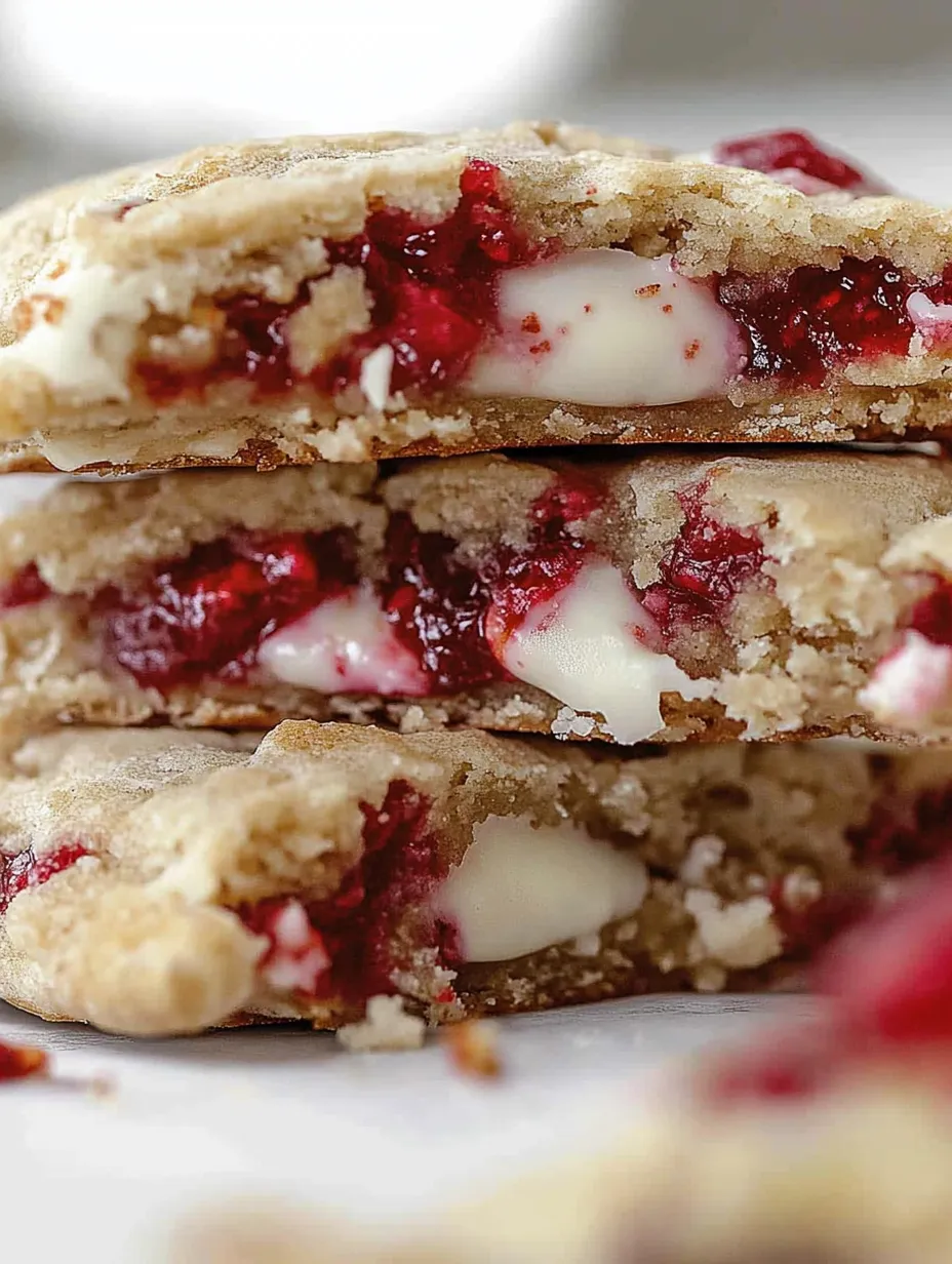 Buttery soft raspberry and white chocolate cookies