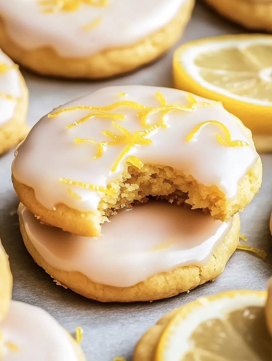 Tender lemon shortbread with fruity glaze