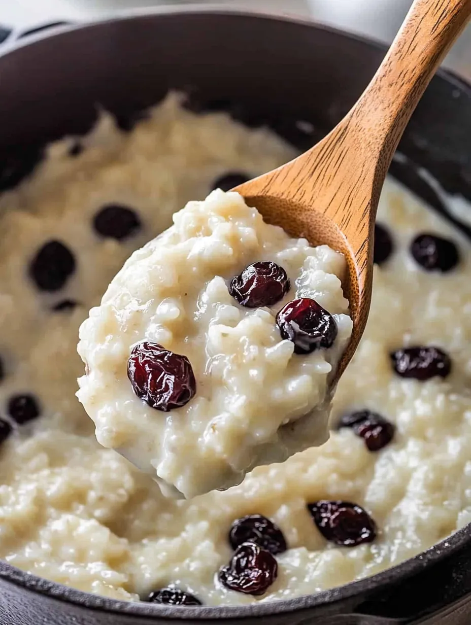 Velvety vanilla rice pudding