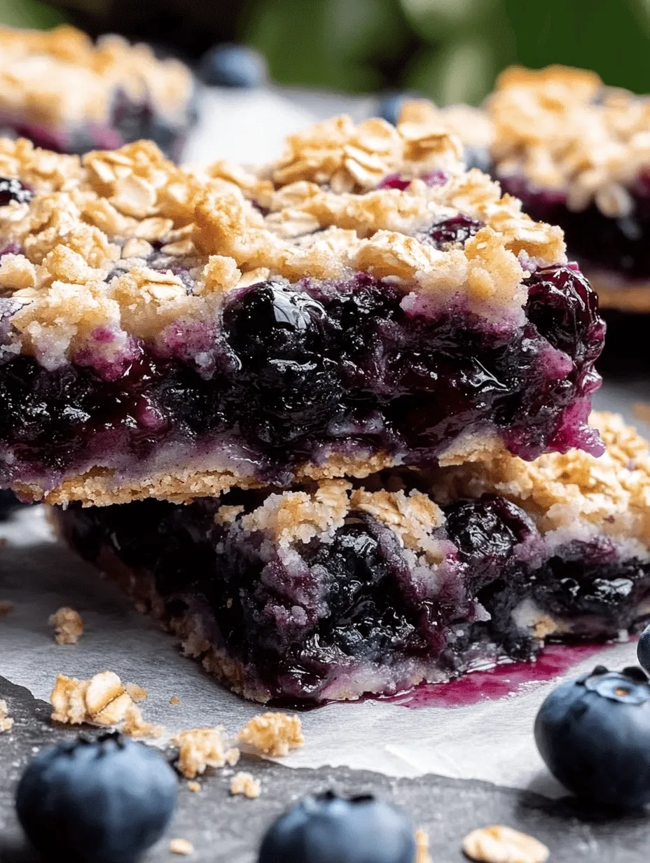 Soft and tender blueberry oat bars