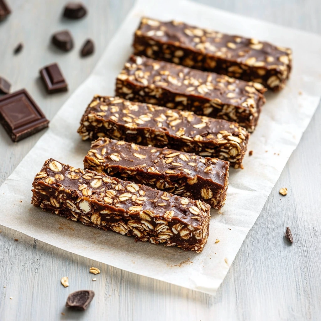 Homemade chocolate oat bars