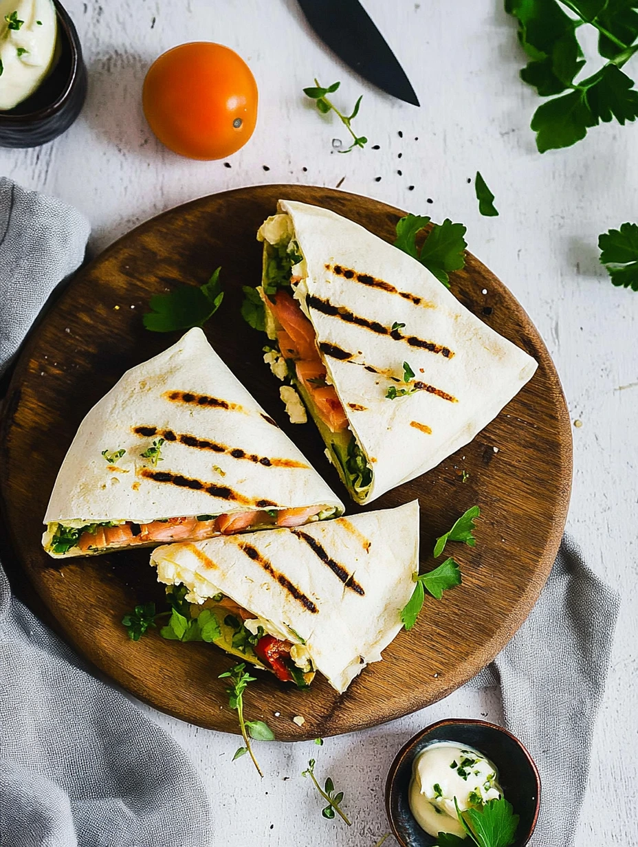Salmon and goat cheese wrap