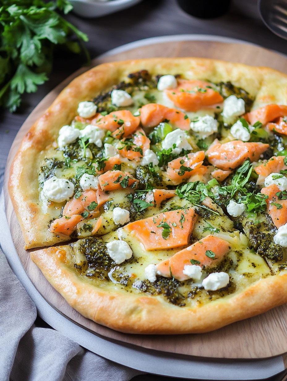 Easy leek and salmon pizza