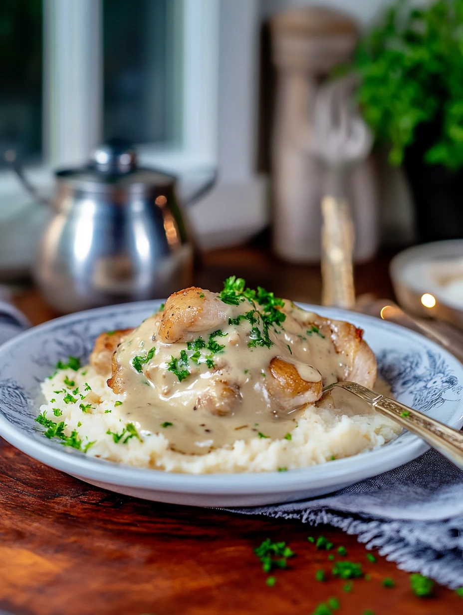 Creamy blue cheese chicken, quick meal