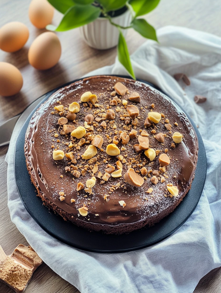 Homemade chocolate and hazelnut cake