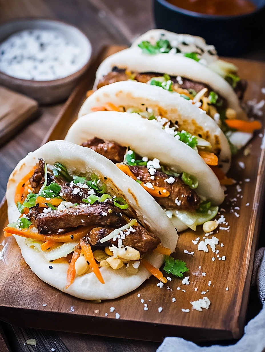 Gua bao with veggies and ground meat, family meal