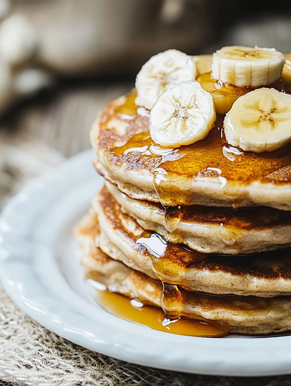 Healthy banana and oat pancakes