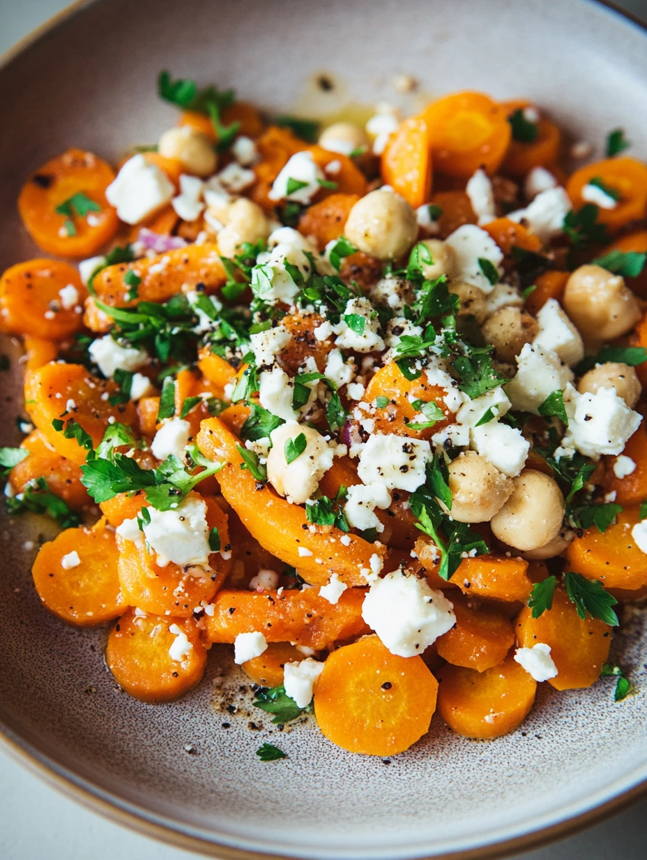 Carrot and chickpea salad with feta