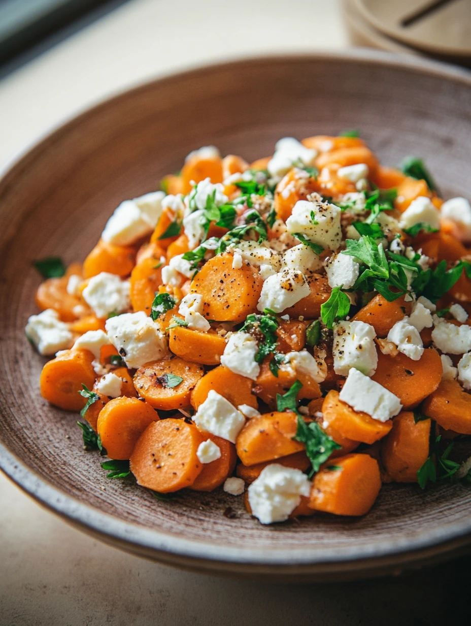 Carrot and chickpea salad with feta, quick dish
