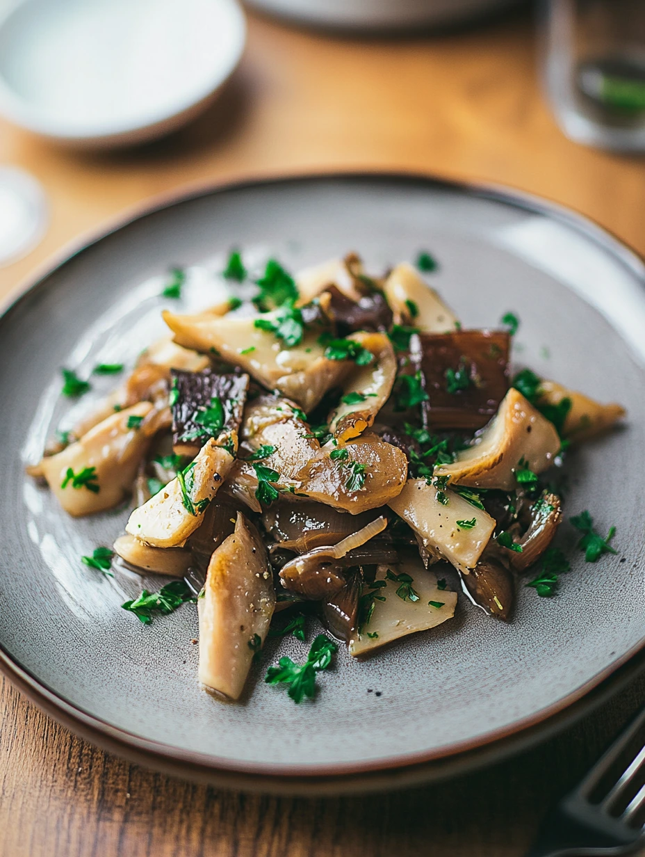 Pan-fried oyster mushrooms, quick side dish