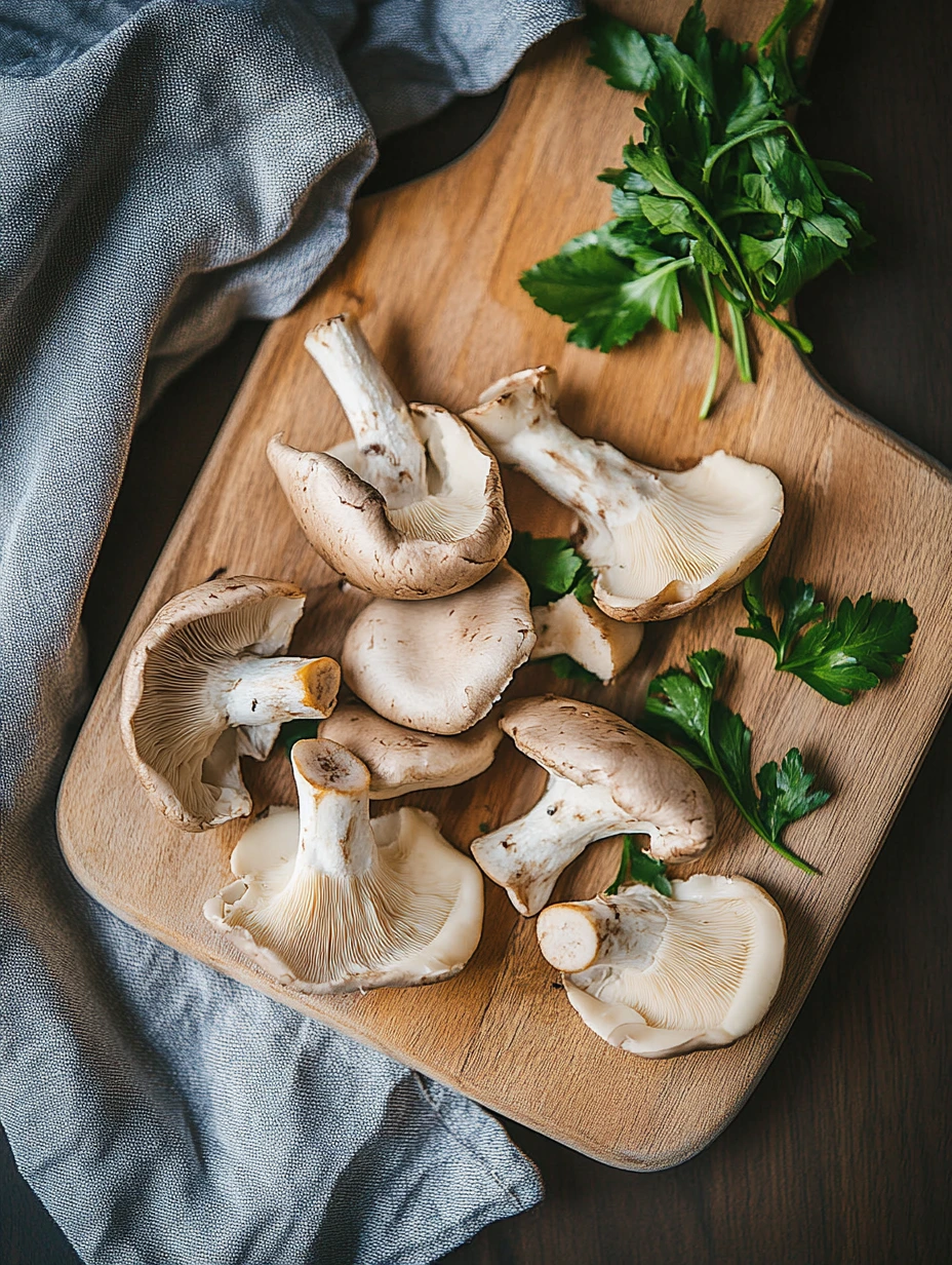 Pan-fried oyster mushrooms, ingredients
