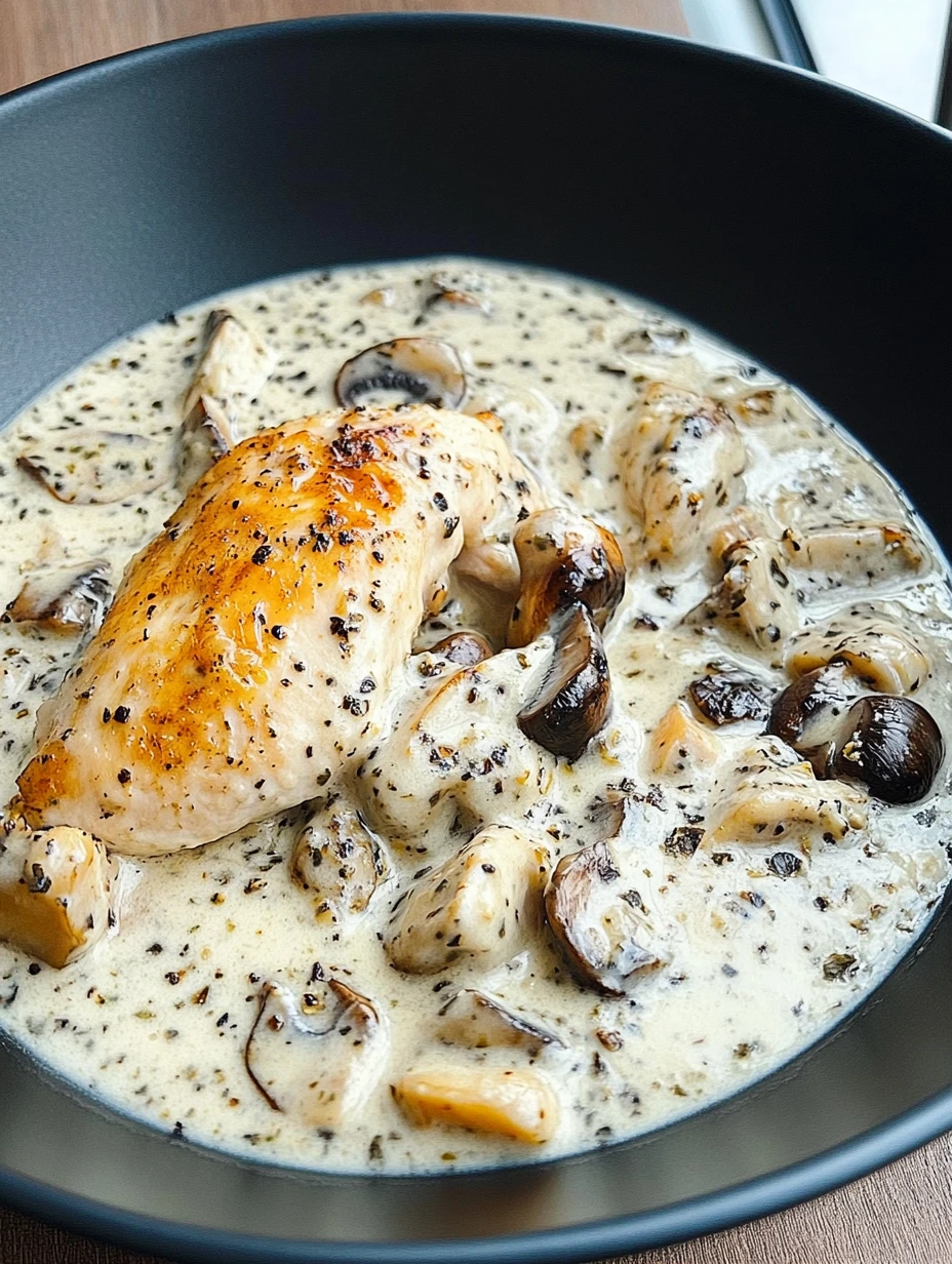Creamy mustard chicken with mushrooms