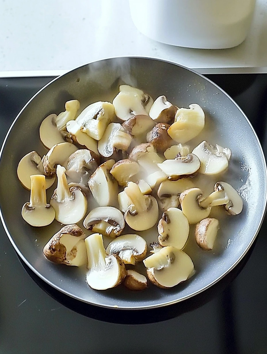 Button mushroom sauce preparation