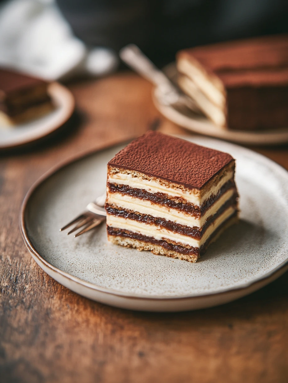 No-bake chocolate and coffee biscuit cake