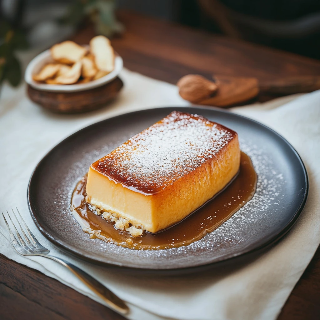 Antillais coconut flan with caramel glaze