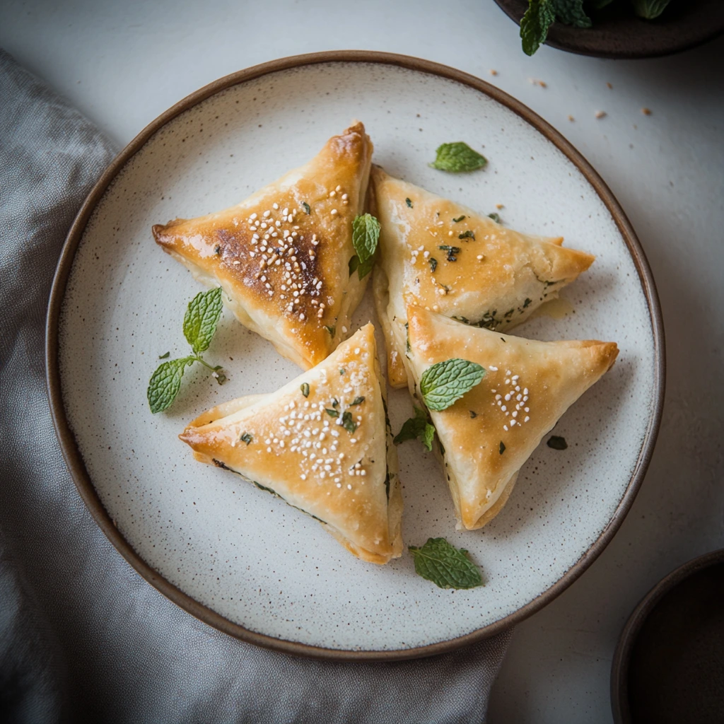 Crispy feta and mint
