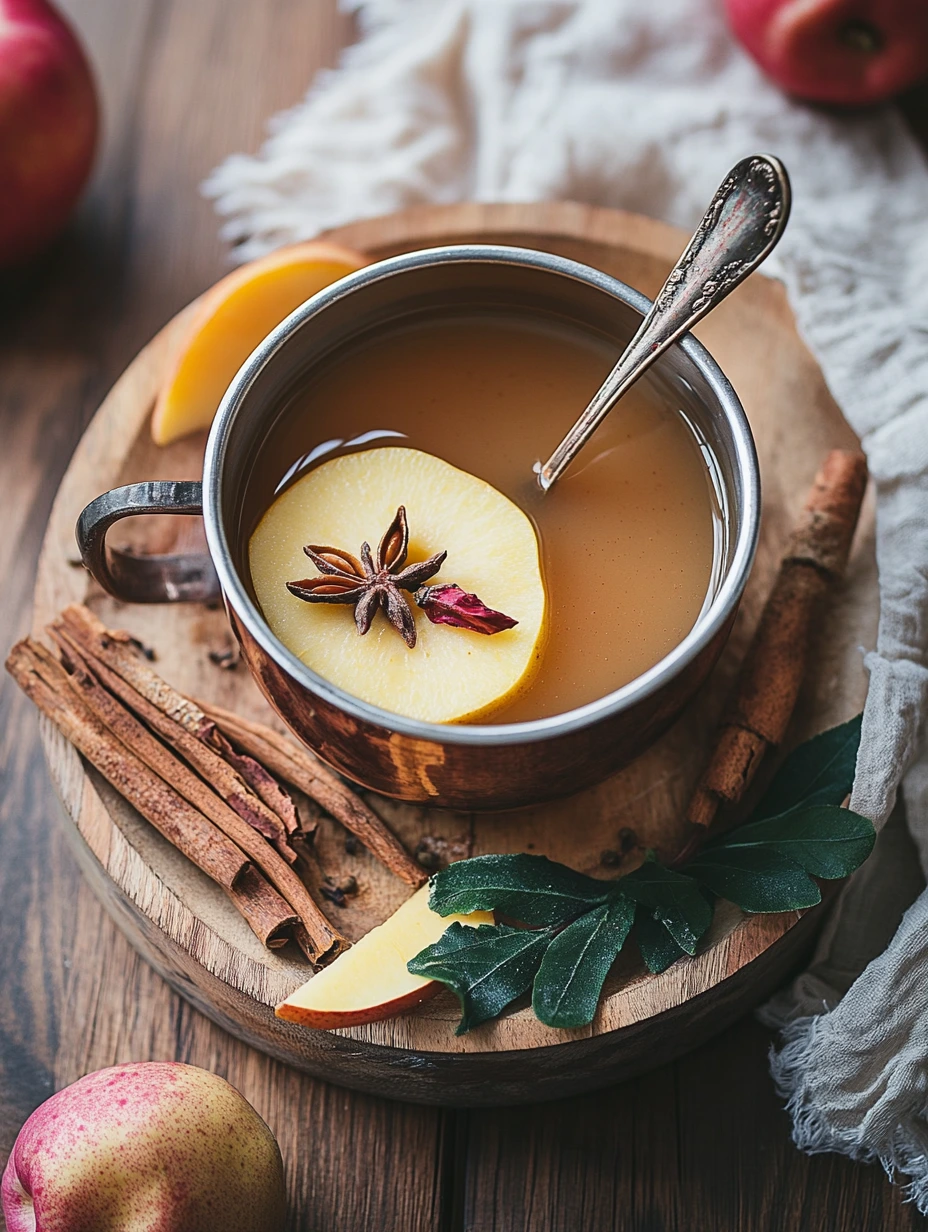 Hot spiced apple juice to warm you up on evenings