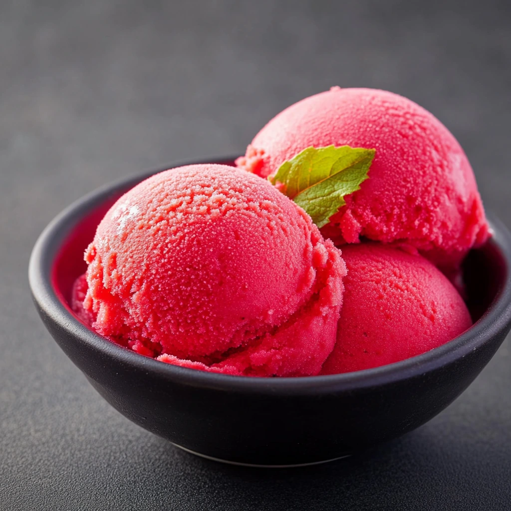 Homemade cherry sorbet