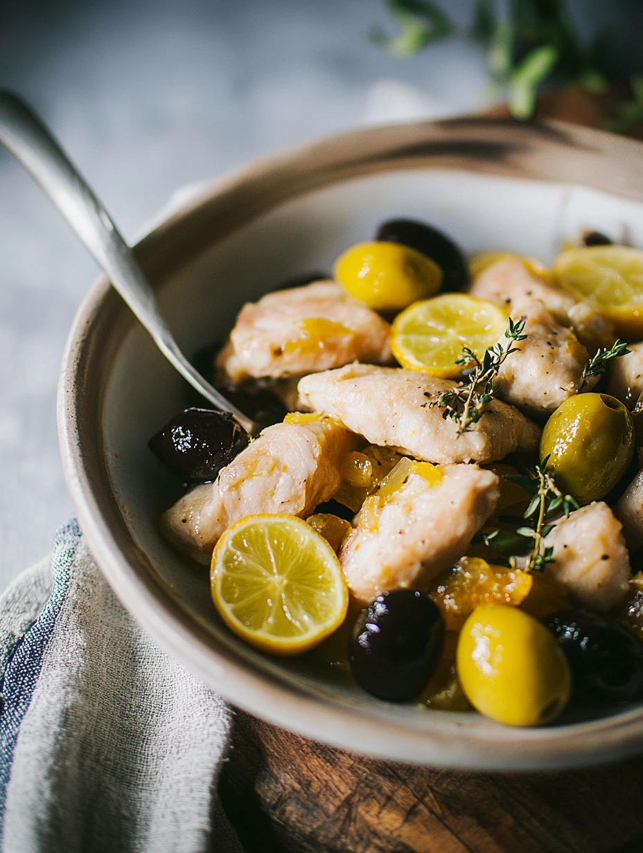 Turkey stir-fry with olives and lemon
