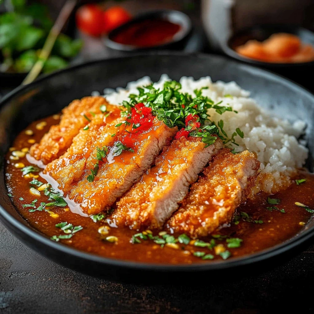 Crunchy katsu with tonkatsu sauce