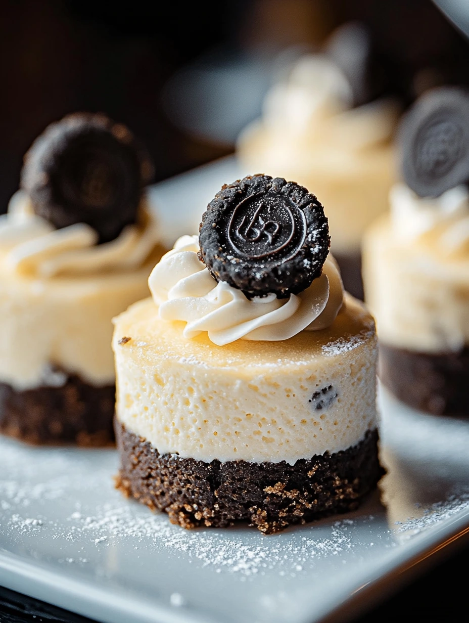 Homemade Mini Cheesecakes with Cookie Base and Cream