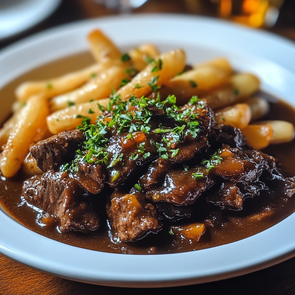 Rich beef stew with beer