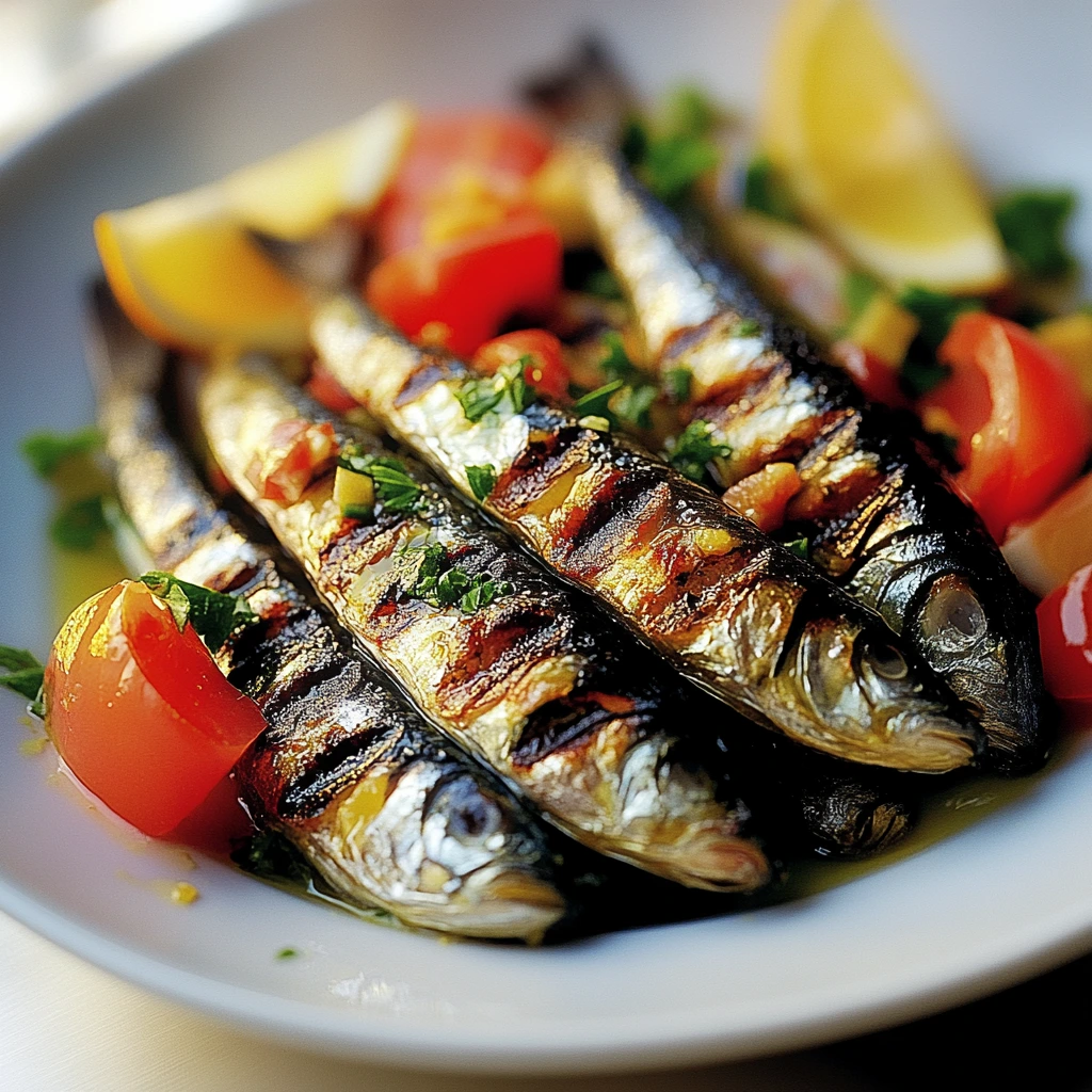 Grilled sardines Portuguese salad