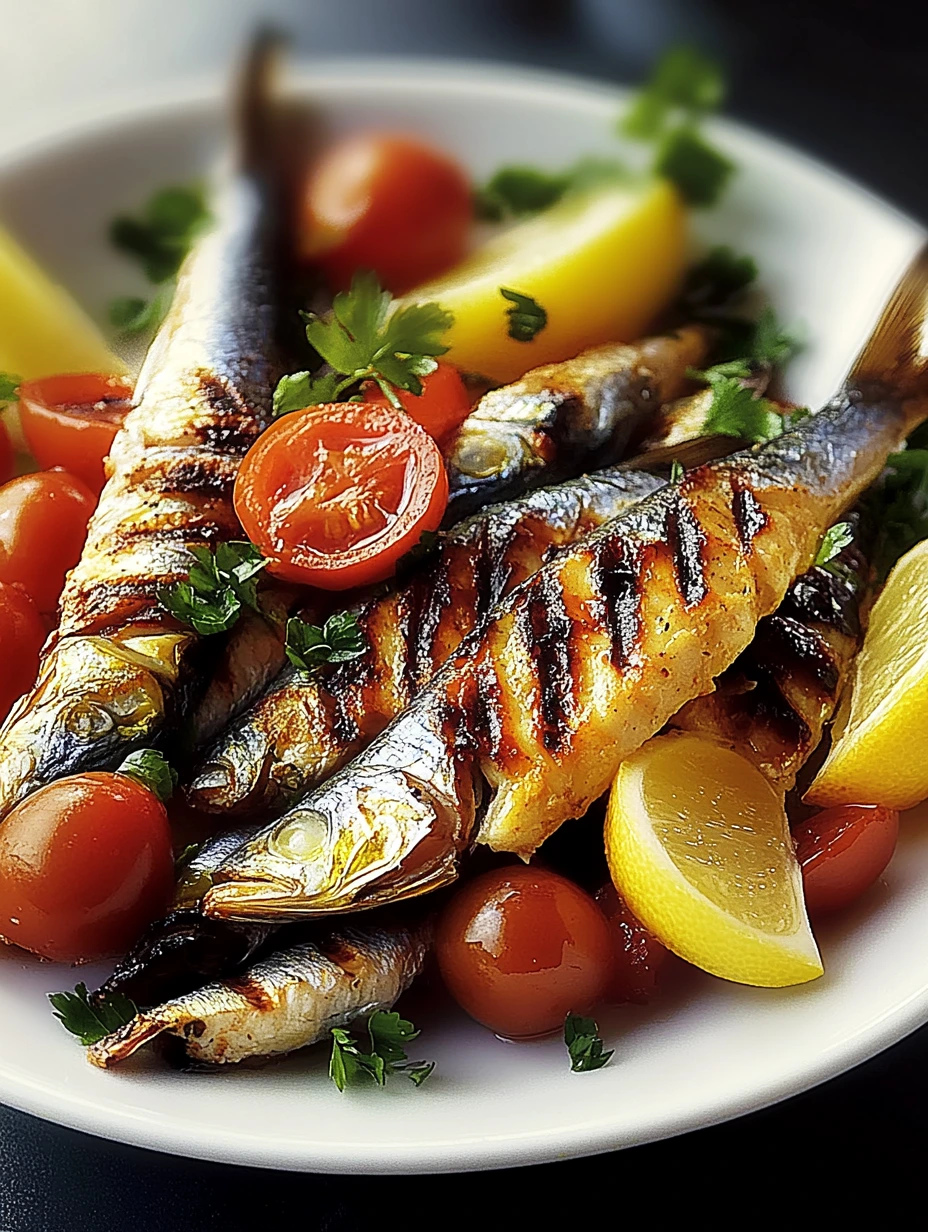 Grilled sardines with Portuguese salad