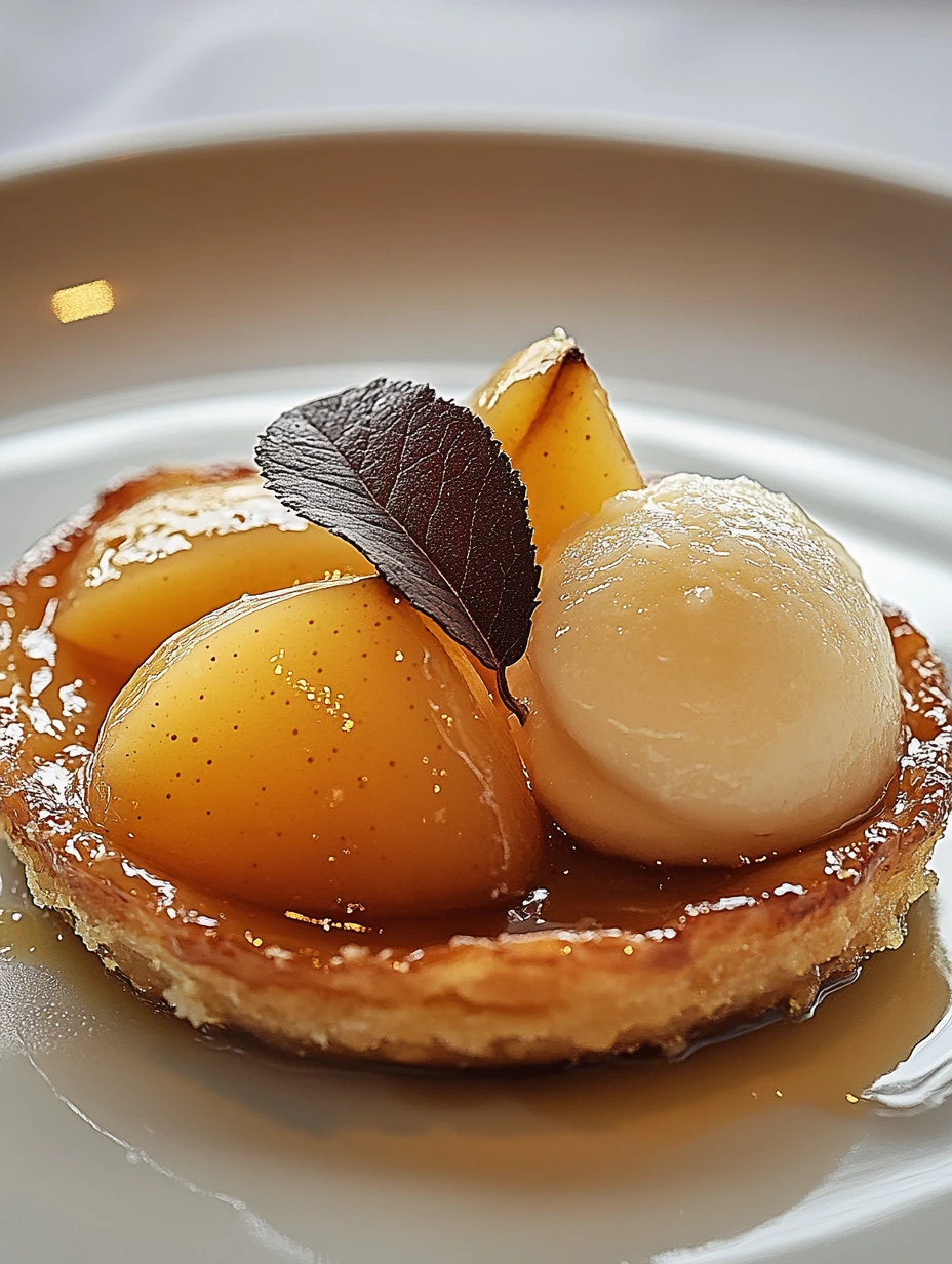 Upside Down Apple with Sorbet