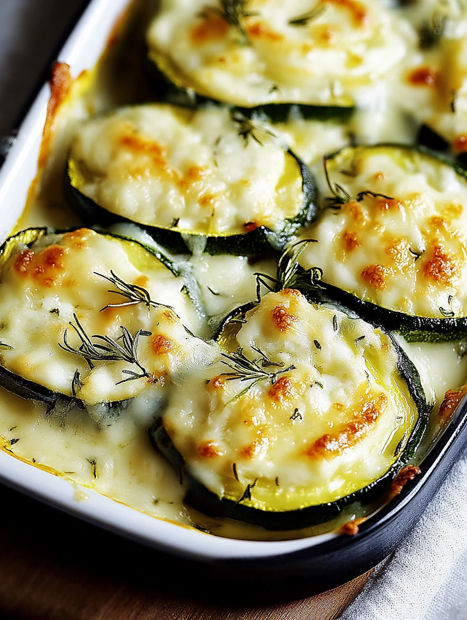 Three-cheese zucchini bake, quick meal