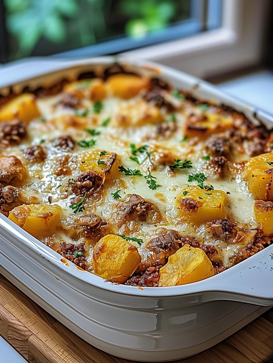 Sweet potato and ground beef casserole
