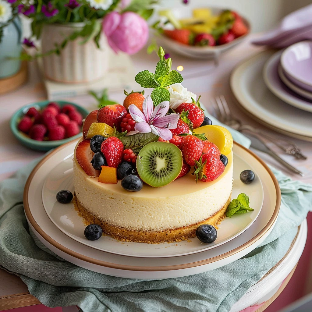 Spring Cheesecake with Fresh Fruits