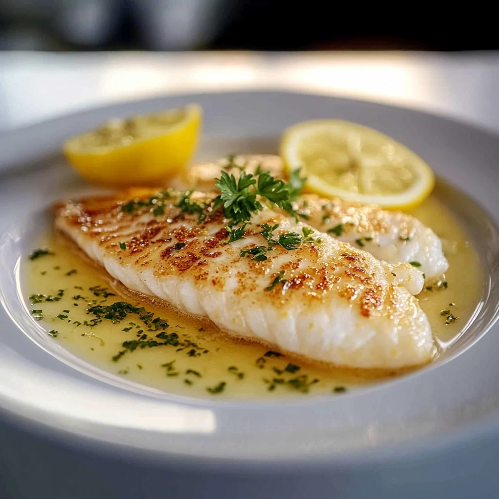 Sole fillets with lemon and parsley