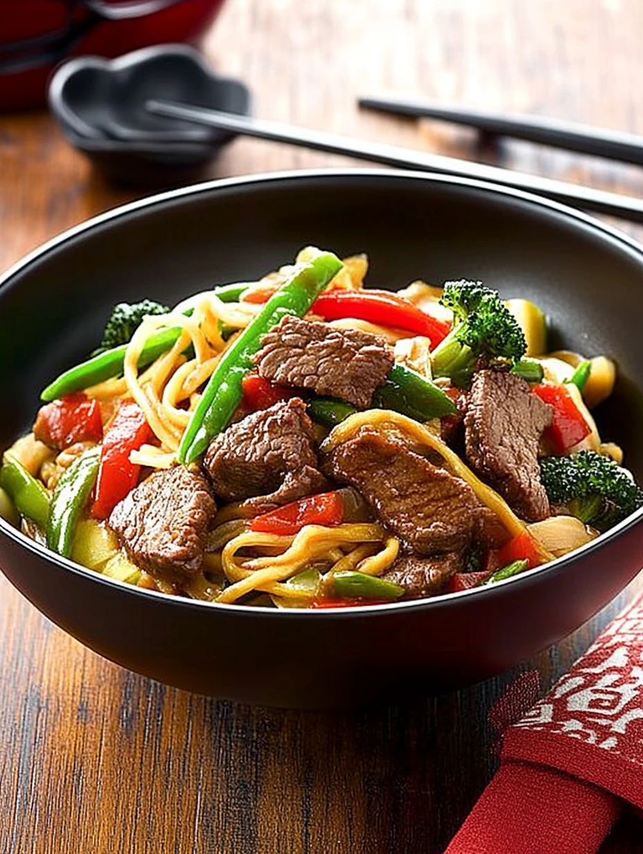Beef Chinese noodles