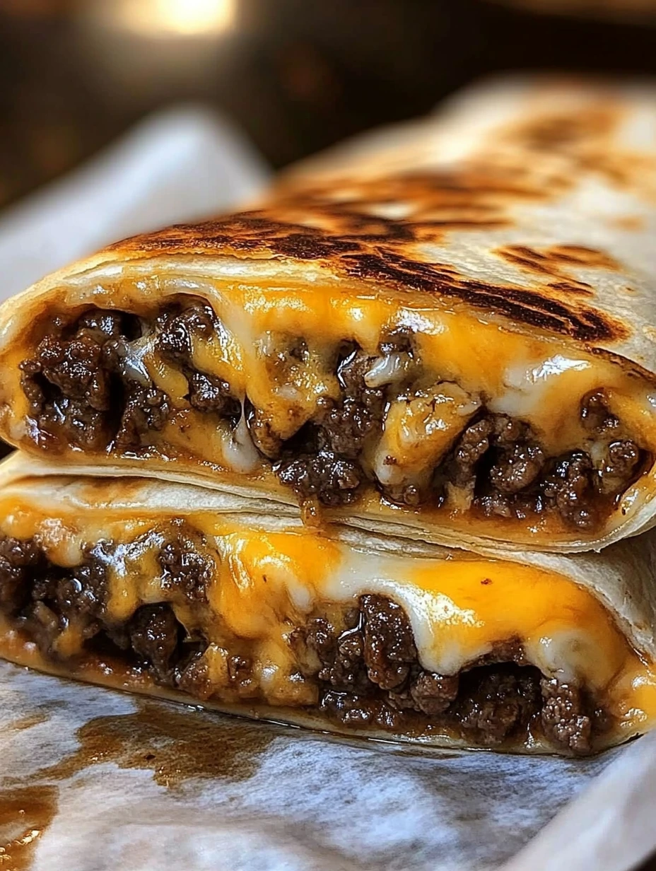 Mouthwatering Cheesy Beef Wrap