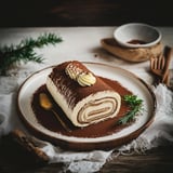Delicious tiramisu roll dessert