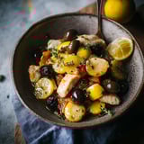 Turkey with olives and lemon, quick dish