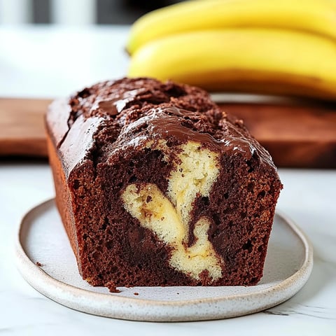 Chocolate marble banana loaf, easy recipe